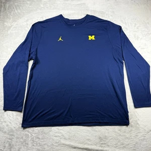 Michigan Wolverines 3XL Jordan Nike Long Sleeve Tee Navy Dri-FIT Jumpman - Bild 1 von 9