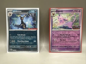 Espeon 086/197 Best Buy Umbreon 130/197 Obsidian Flames GameStop Promo - Imagen 1 de 5