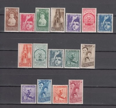 Italy 1937 Children Full Set Mi 560-575, Sass 406-415, A100-A105 MNH - Image 1 of 2