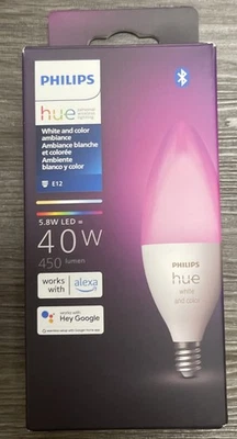 Philips Hue White and Color Ambiance Smart LED Candle E12 Candelabra - Image 1 of 2