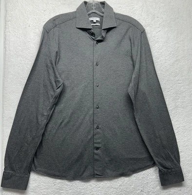 Reiss Mens Size L Gray Long Sleeve Cotton Button Up Shirt (L6) - Image 1 of 4