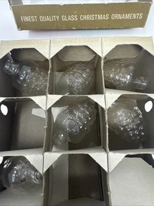 9 adornos vintage brillantes Brite uva baya vidrio transparente 2,5” L 1 1/4” sin tapas - Imagen 1 de 5