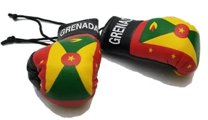 Grenada Grenadian Boxing Glove Mini Banner Flag Car Rearview Mirror Island Map  - Picture 1 of 3