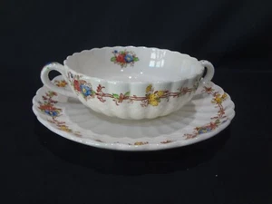 Spode China - Hazel Dell - Off White Cream Soup Bowl with Underplate - Picture 1 of 6