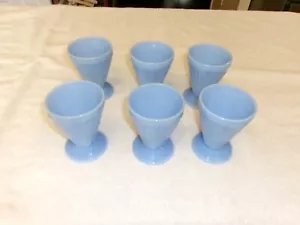 Set of 6 Jeannette Delphite Blue Cherry Blossom Tumblers 3 3/4' - Picture 1 of 6