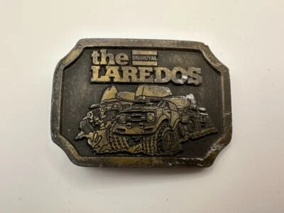 Hebilla de cinturón de colección LAREDOS Truck Tiers hombres latón camionero de colección barra escudo raro EE. UU. Foto 1 de 4