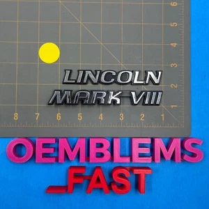 1993-1996 Lincoln MarkVIII Mk 8 OEM Factory Chrome Rear Trunk Hatch Emblem Set 2 - Picture 1 of 5