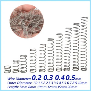 Molle a compressione per molle a pressione piccole 0,2 0,3 0,4 0,5 mm filo varie misure - Foto 1 di 9