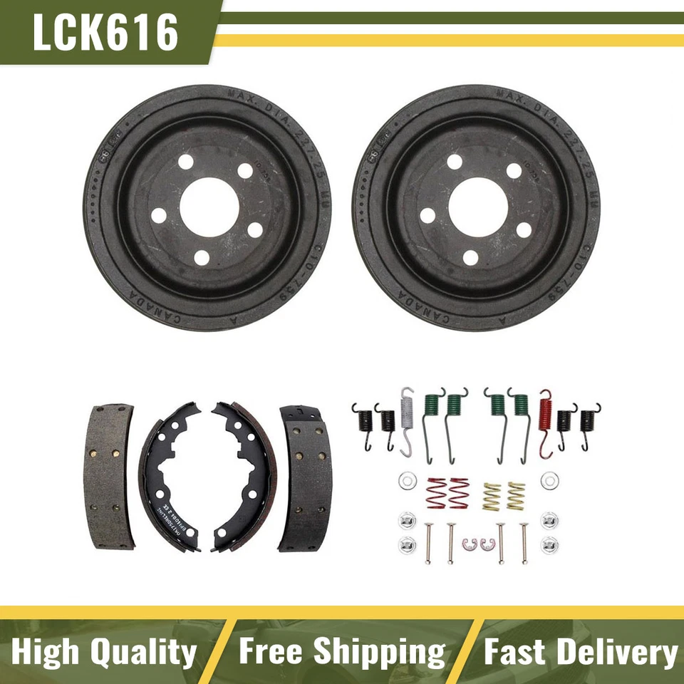 Tambores de freno traseros y zapatas de freno kit de resorte de hardware para Pontiac Sunbird 1994 Foto 1 de 4