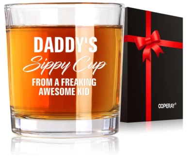 Regalos del Día del Padre de Niños, Papá Taza para Bebés Vaso de Whisky Foto 1 de 4