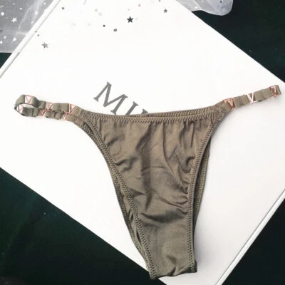 Lote de 1/5 bragas sexy de satén sedoso para mujer ropa interior tangas de pierna alta lencería Foto 1 de 4