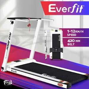 Everfit Treadmill Electric Home Gym Fitness Exercise Fully Foldable 420mm White - Picture 1 of 11
