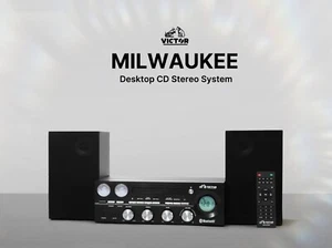 VICTOR Milwaukee 50 Watt Bluetooth Stereo System with CD/MP3/FM Radio & Speakers - Picture 1 of 12