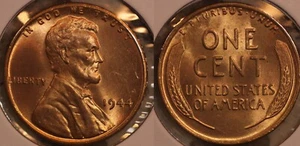1944 P LINCOLN WHEAT CENT PENNY 1C RED GEM BU 44P136 - Picture 1 of 3