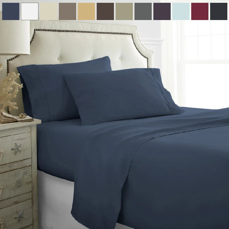 Microfiber Ultra Soft 4PC Bed Sheet Set - Kaycie Gray So Soft Collection - Image 1 of 4