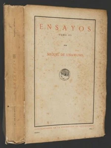 Miguel de Unamuno. Ensayos III. Madrid, Residencia de Estudiantes, 1916. 1º ed - Picture 1 of 1