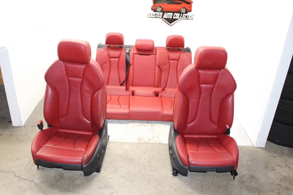 Juego de asientos delanteros/traseros rojo Audi S3 2017-2020 OEM JH65 Foto 1 de 4