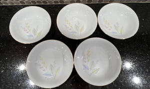 Eschenbach Porzellan Berry Bowls Floral Gold Band Set of 5 Germany MCM 5” Wide - Picture 1 of 6