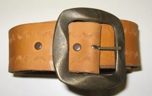 Men's Genuine Solid Leather Tan Belt 2" Width  size 36"  New - Picture 1 of 2
