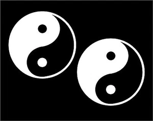 Juego de calcomanías Yin Yang símbolos de equilibrio vinilo juego de dos pegatinas de ventana gráfico - Imagen 1 de 1