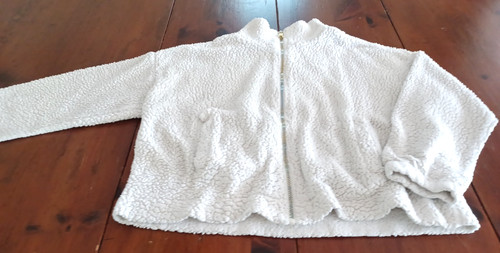 OFF WHITE Love + Joy By FCT super morbida foderata trasparente tessuto Nubby zip off white giacca boho