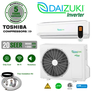 9000 BTU Air Conditioner MiniSplit 20 SEER 115V INV ACDuctless Heat Pump Daizuki - Picture 1 of 1