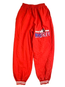 Mickey Mouse Pants Youth 24x25.5 Red Tapered Sweatpants Jogger Disney Boys - Picture 1 of 8