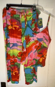 Jams World 2-teiliges Set Tank Capri Multicolor Dreams Artsy Rayon Top XL Hose M - Bild 1 von 15
