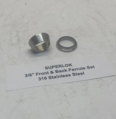 SUPERLOK  3/8" Front & Back Ferrule Set (316 Stainless Steel) SFS-6 - Image 1 of 4