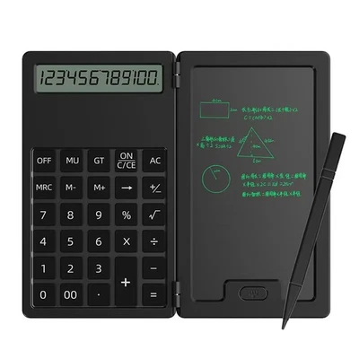 2 in 1 Calculator with Erasable Writing Tablet Notepad School Office Shopping - Image 1 of 4