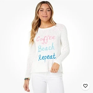 Lilly Pulitzer Danette Sweater Resort White Coffee Beach Repeat Intarsia S NWT - Picture 1 of 14