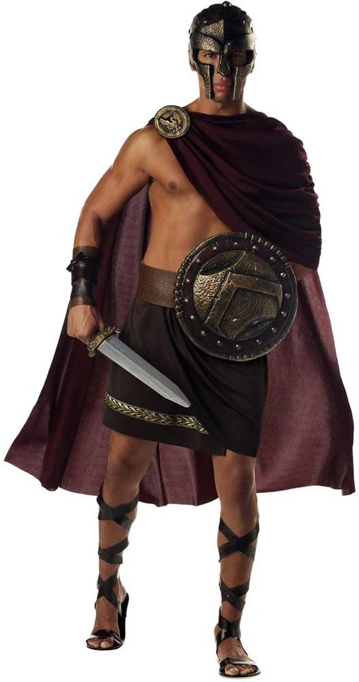 Spartan Warrior Fiercest of Greece 300 Gladiator Adult Mens Halloween Costume XL