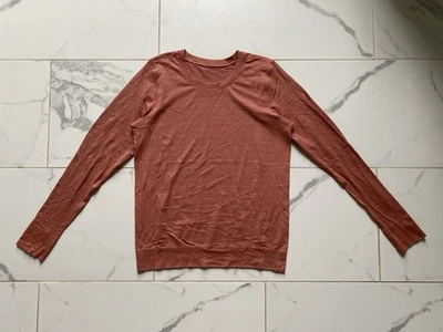 Lululemon Copper Clay Breeze By Long Sleeve Squad Mesh Perforated Top Size 6 - Image 1 of 4
