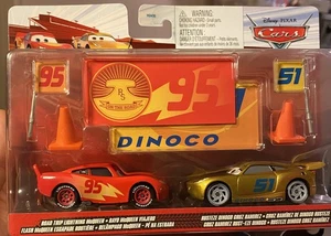 Cars ON THE ROAD - Road Trip Lightning McQueen & Rusteze Dinoco Cruz Ramirez - Picture 1 of 2