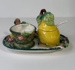 Villeroy & Boch Korb stark geprägt Obst Zuckerdose, Milchkännchen, Teller Set Neu - Bild 1 von 22