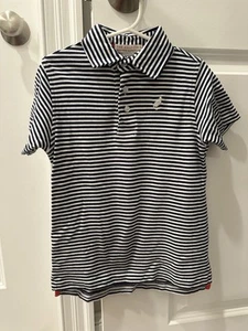 The Beaufort Bonnet Company Prim & Proper Polo SS Navy Stripe Size 6 - Picture 1 of 3