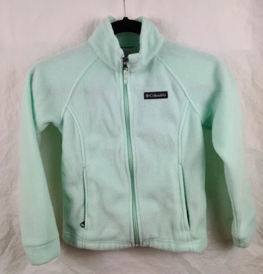 Columbia Jacket Girls Small Teal Fleece Long Sleeve Pockets Full Zip - Image 1 of 4