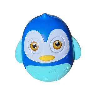 Roly Poly Weeble Woobler Penguin Baby Tummy Time Toy Moveable Eyes Rattle - Picture 1 of 12