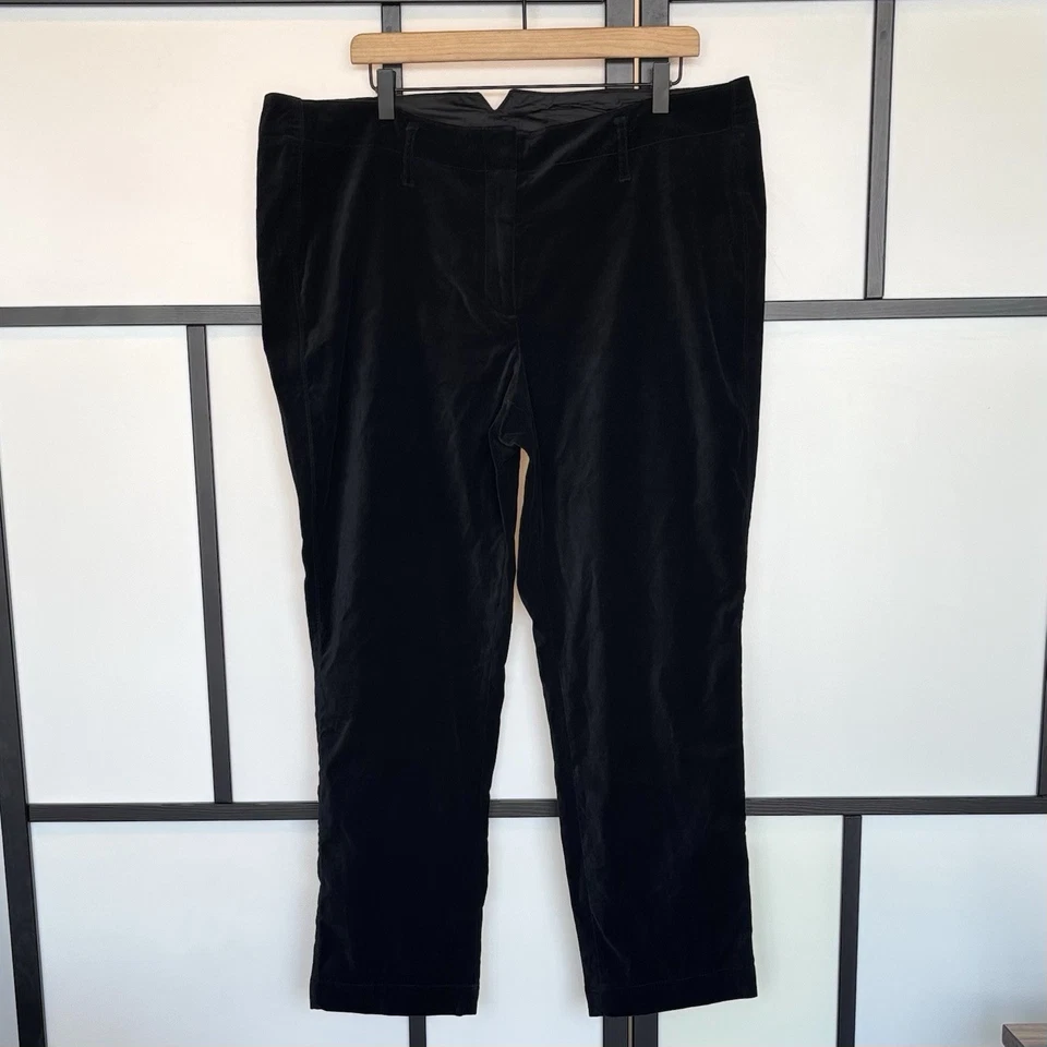 Lands End Velvet Pants Black Trousers Womens 18 Office Casual Minimalist Holiday - Image 1 of 4