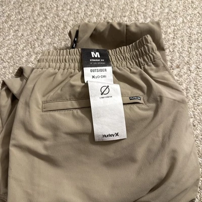 Jogger Hurley Para Hombre Ajuste Cónico Tech Sarga Cordón Cintura Medio Beige Tostado  Foto 1 de 4