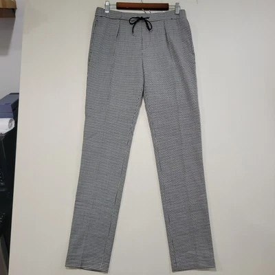 Pantalones de corbata Ralph Lauren etiqueta púrpura para mujer 4 pata de gallo blanco y negro $1090 Foto 1 de 4