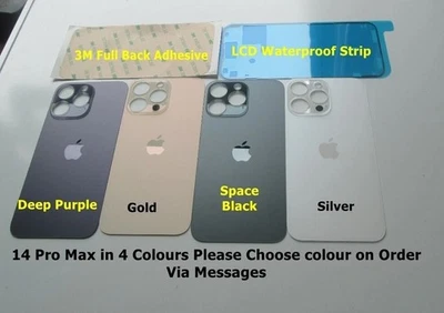 CELINE PARTS iPhone 14 Pro Max Back Glass Battery Cover Replacement in 4 Colours + Adhesive