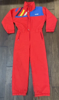 Terno de neve vintage anos 90 Ariba esqui vermelho corpo inteiro retrô infantil 152 (11-12) - Imagem 1 de 4