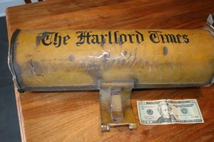 Vintage Hartford Times Newspaper Box Galvanized Metal Tube - Picture 1 of 4