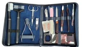 Maniküre Pediküre Kulturbeutel Set 13-teilig Reißverschluss Marineblau Seine/Ihre Reise - Bild 1 von 7
