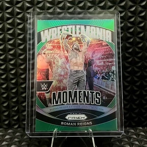 2024 Panini Prizm WWE - Wrestlemania Moments - #27 Roman Reigns Green Prizm - Picture 1 of 2