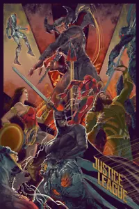 Justice League Poster Art 8 Color Screen Print by Rich Kelly 24x36 LE 300 - Picture 1 of 1
