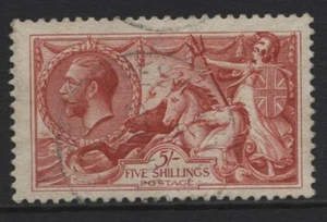 1918 5/- ROSENROTES SEEPFERDCHEN VON BRADBURY WILKINSON HERVORRAGEND GEBRAUCHT. SG 416 - Bild 1 von 1