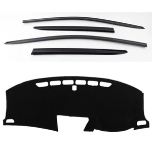 Smoke Weather shields with Black Dash mat for 11/2012 ~ 05/2017 Honda CRV CR-V - Picture 1 of 11