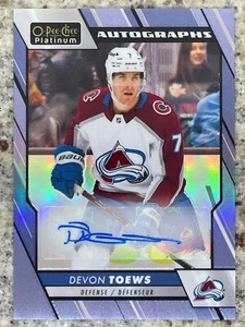 2023-24 O-Pee-Chee Platinum Blue Rainbow Auto Devon Toews #BA-DT Auto - Picture 1 of 3